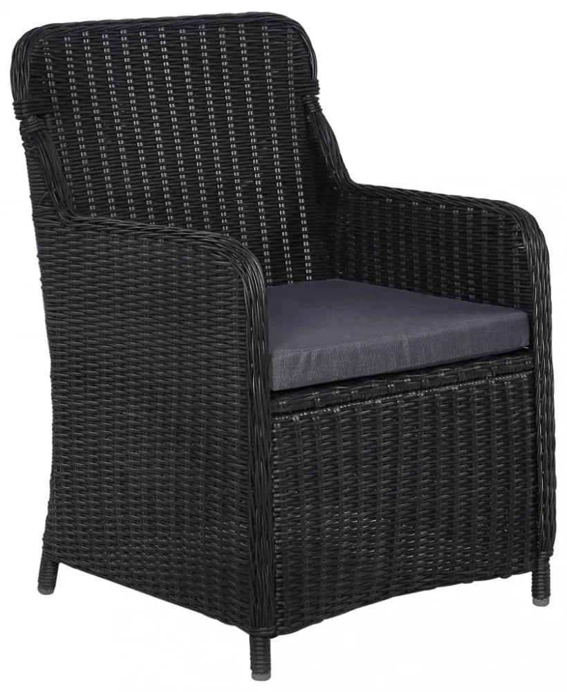 7 részes fekete kültéri polyrattan étkezőgarnitúra