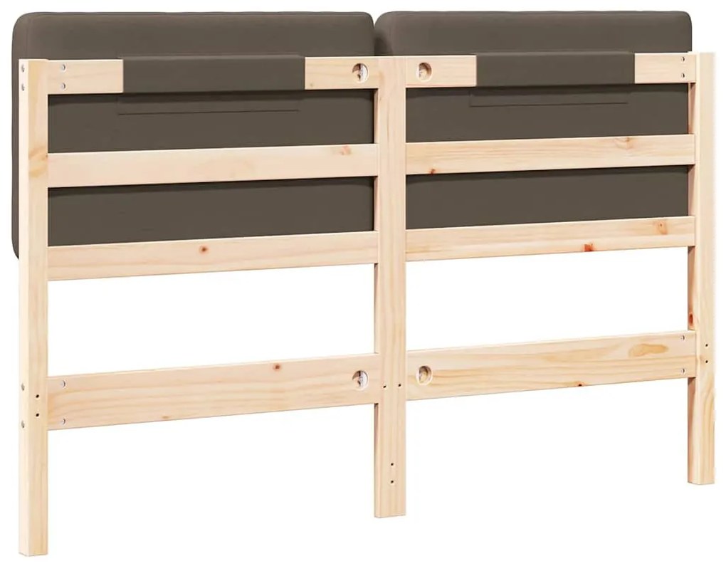 Kárpitozott fejtámla Barna és taupe 160 cm Tömör fenyőfa