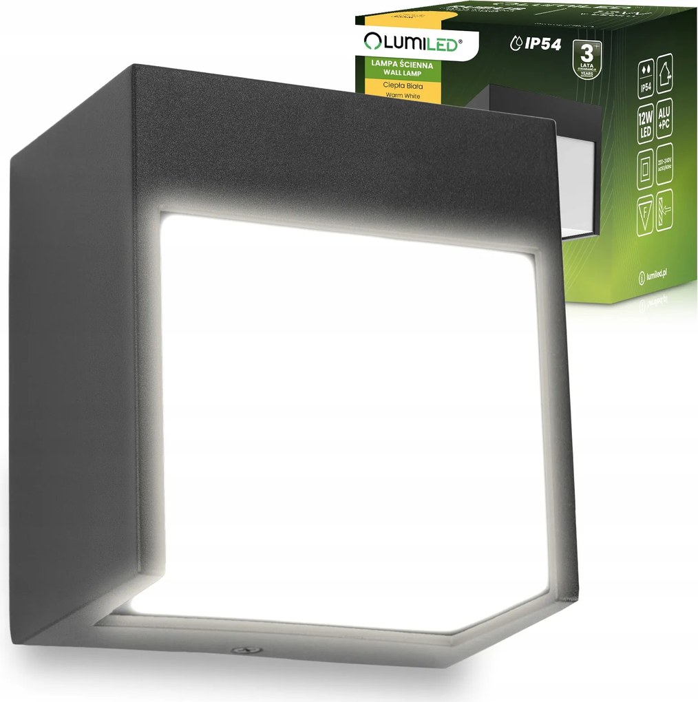 Kültéri Led Fali Lámpa Homlokzati Kerti Fali Lámpa 12W Vízálló