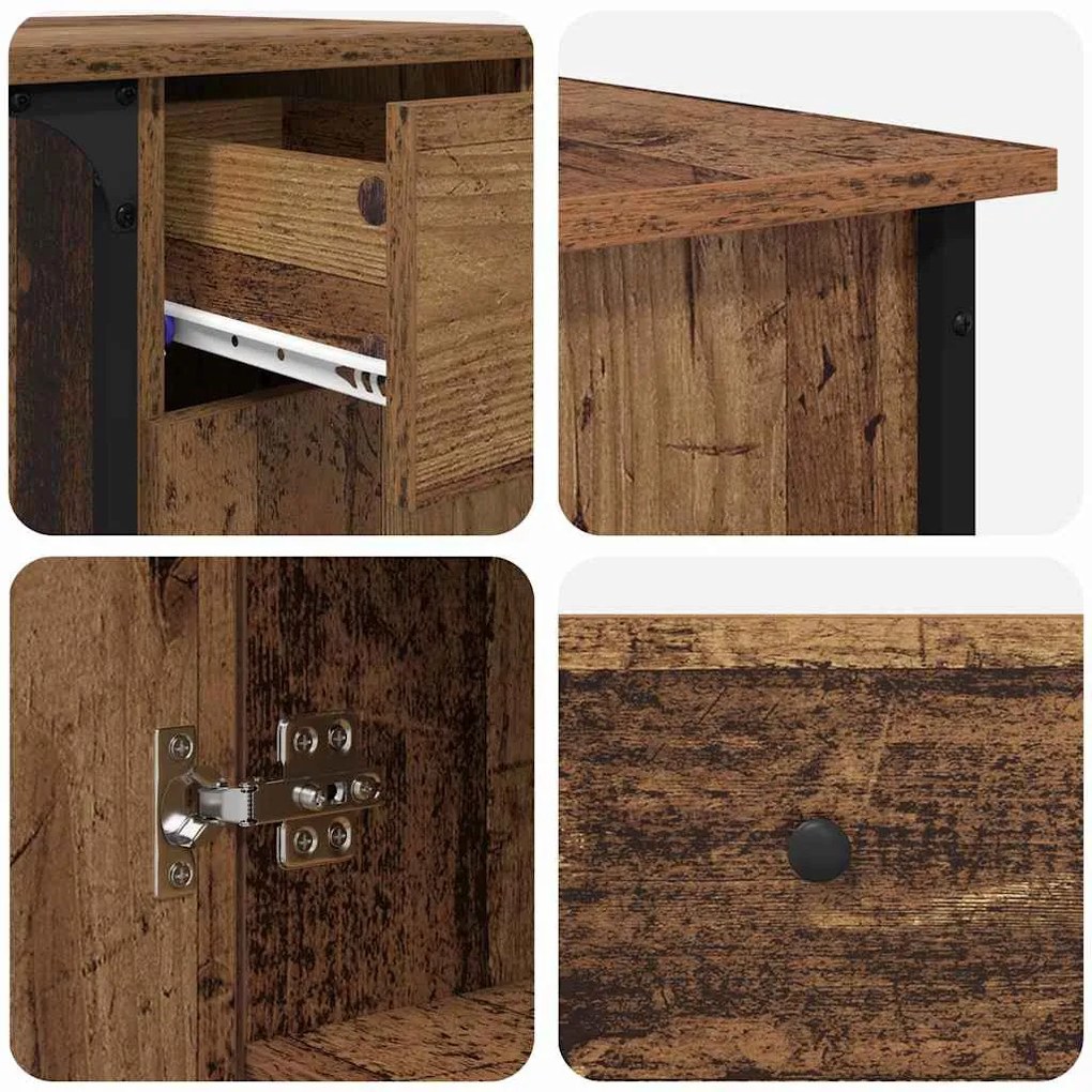 vidaXL Asztal Öreg fa 141 x 141 x 75 cm Faanyag