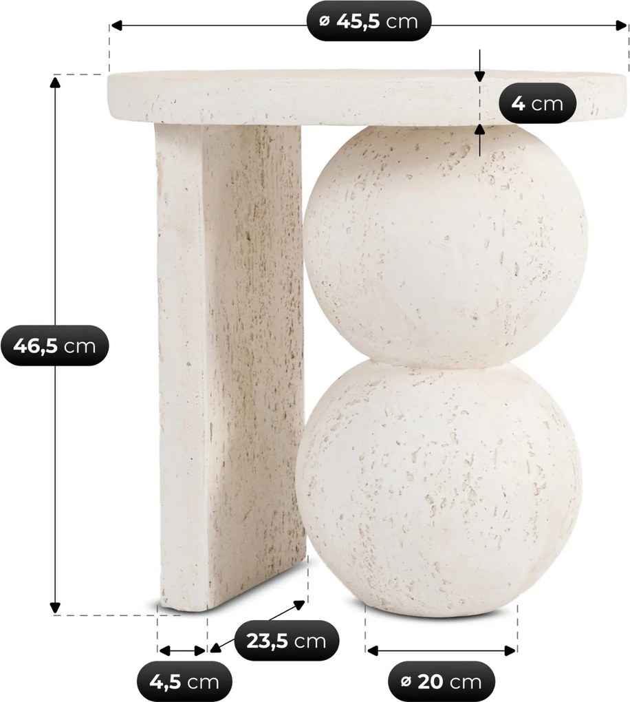 Modern dohányzóasztal RICO 45,5 cm, krémbézs