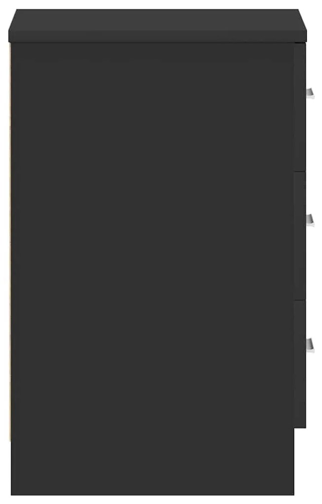 fekete forgácslap éjjeliszekrény 38 x 35 x 56 cm