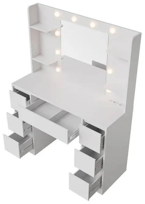 Juskys Malia toalettasztal LED világítással - fehér