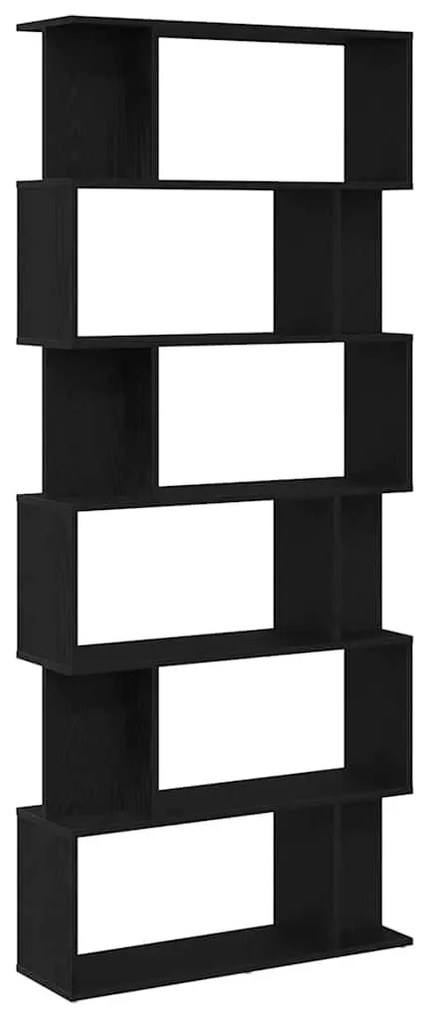 fekete tölgy szerelt fa könyvespolc 80x24x190,5 cm