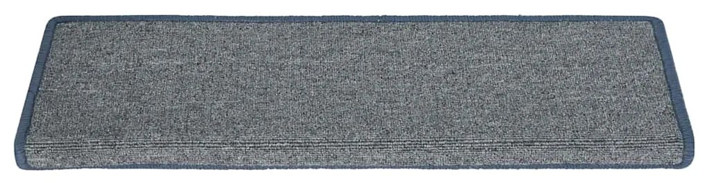 30 db világosszürke és kék lépcsőszőnyeg, téglalap alakú széllel, 65 x 21 x 4 cm