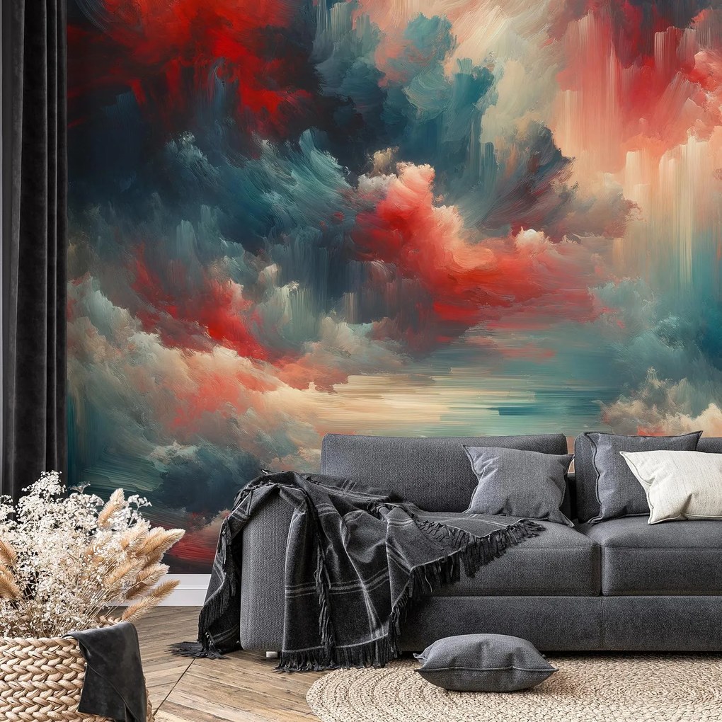 Fotótapéta - Kék-piros absztrakció (147x102 cm)