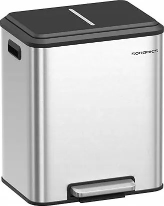 Songmics Stílusos szemeteskosár 30L , 2 x 15 l csendes ház LTB544E01