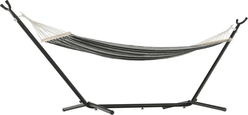 Függőágy állvány nélkül, szürke/fehér, EVANA NEW