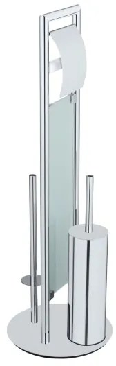 WENKO 25384100 - SULMONA WC szett 25x76 cm ezüst/fekete