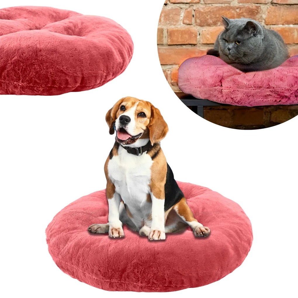 Domarex IVY PLUSH kutyafekhely, rózsaszín, átmérő65 cm