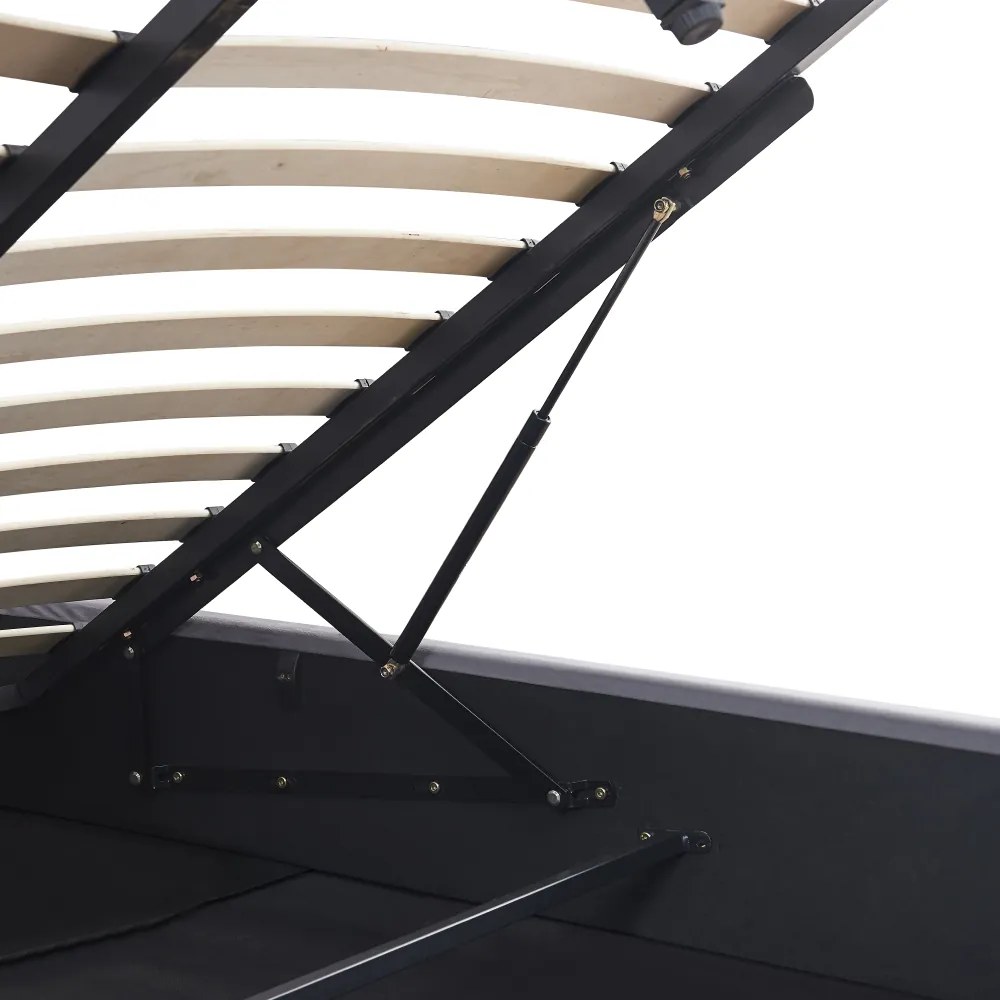 Ágy tárhellyel, 160x200, szürke, MINDY