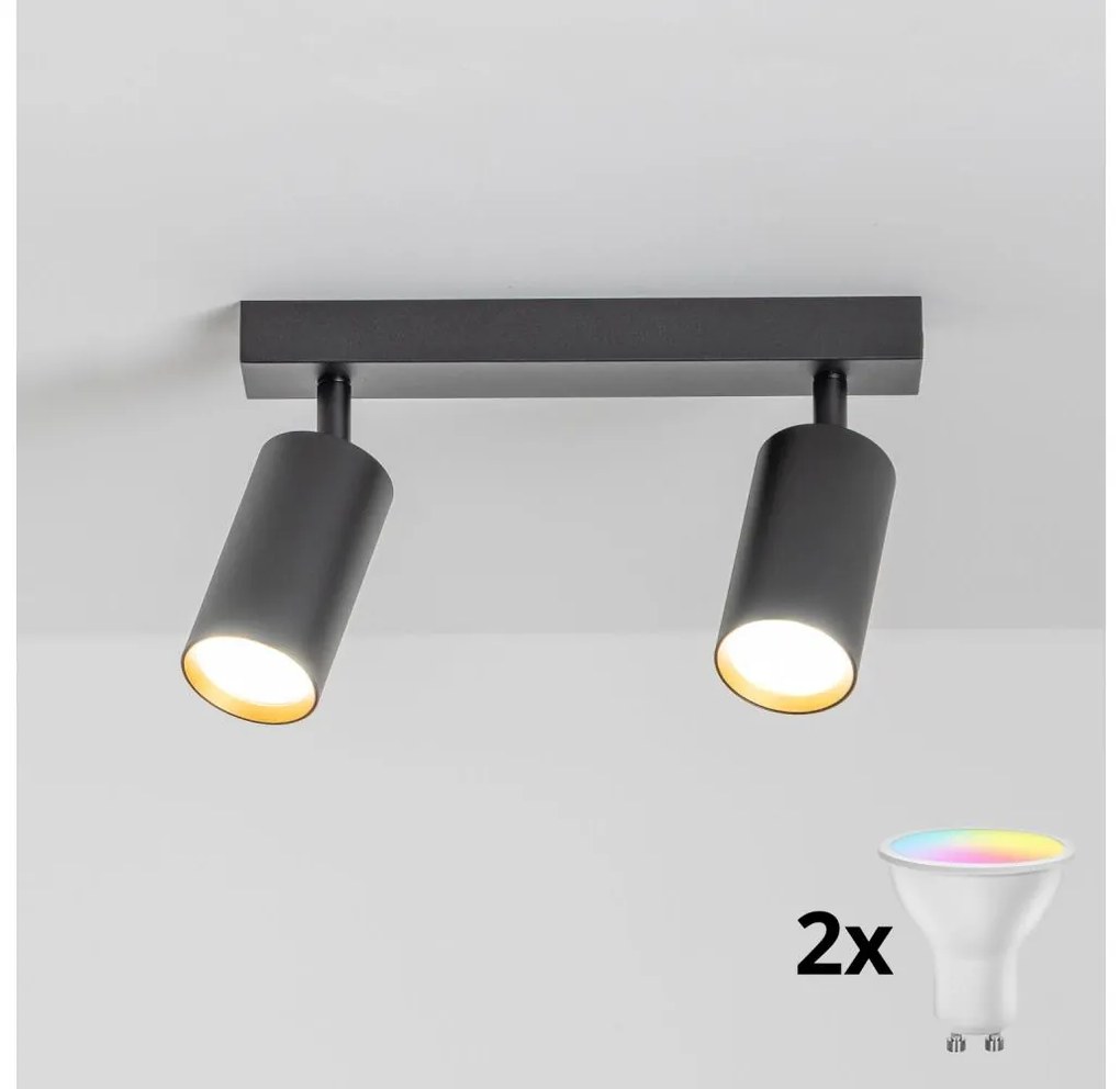Brilagi - LED dimmelhető spotlámpa SELE 2xGU10/6,5W/230V fekete/arany
