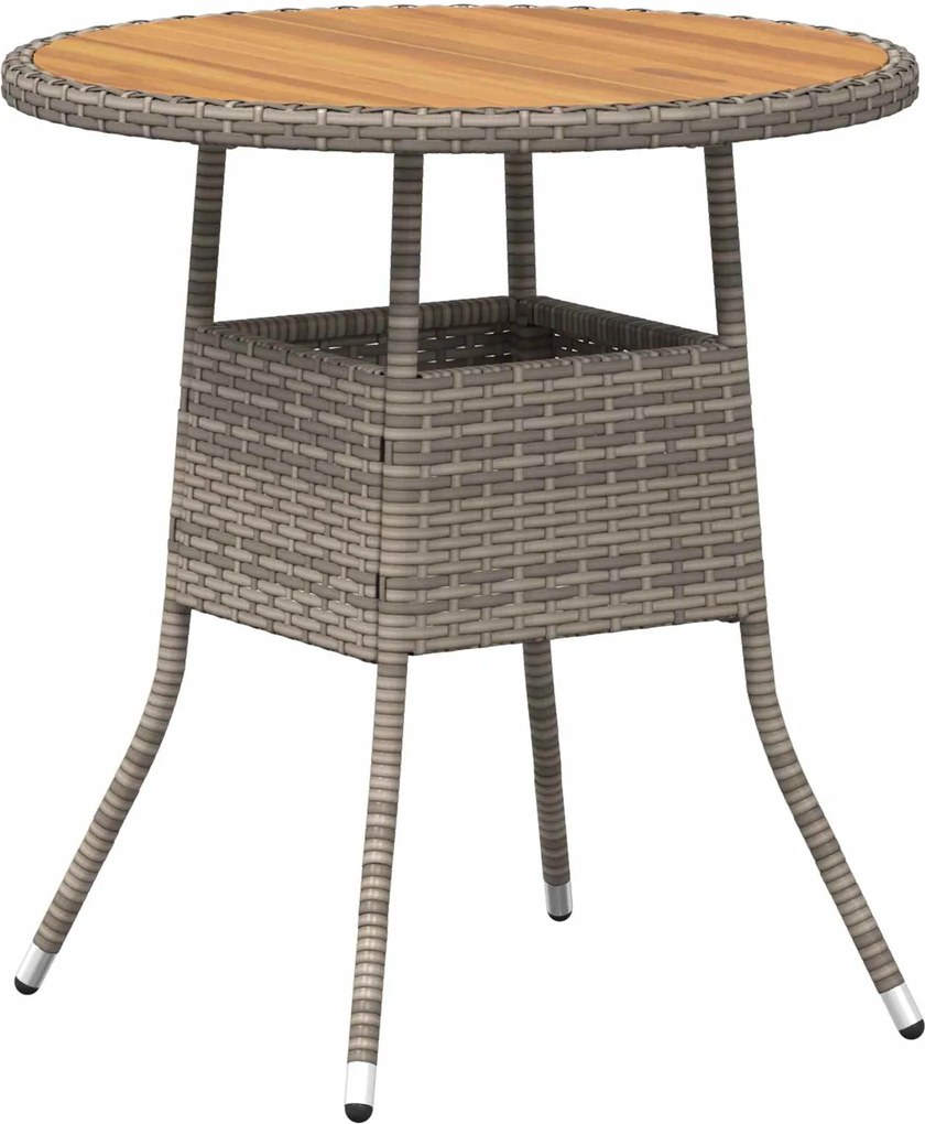 vidaXL Vacsora Asztal Szürke és Akác 70 x 70 x 73 cm Tömör Akácfa