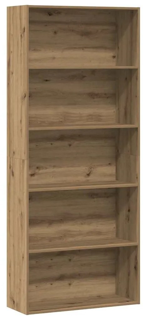 kézműves tölgy színű szerelt fa könyvszekrény 80 x 30 x 189 cm