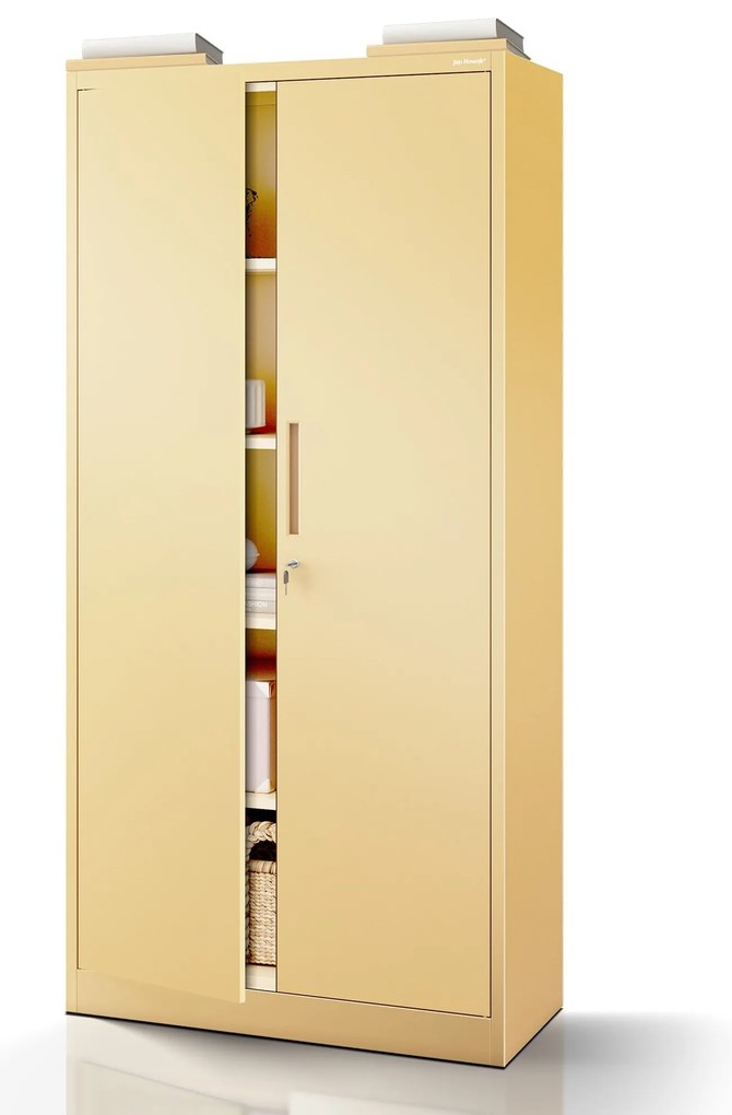 Nagyméretű polcos szekrény JAN H, 900 x 1950 x 400 mm, Fresh Style: bézs