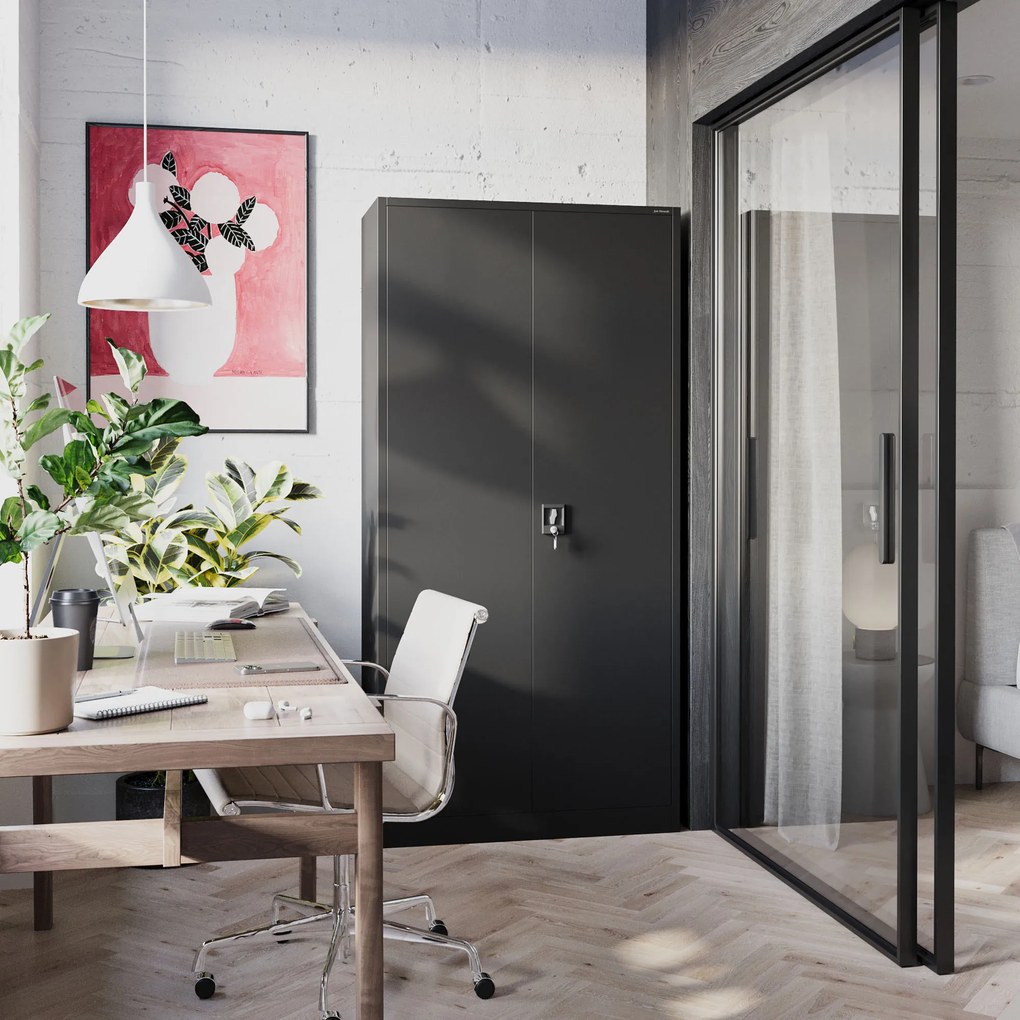 Fém iratszekrény JAN, 900 x 1850 x 400 mm, antracit