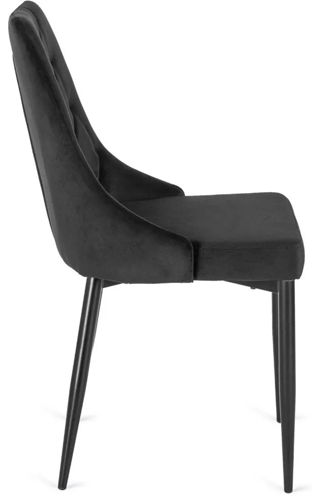 Scaun de sufragerie elegant, catifea neagră. EMPOLI