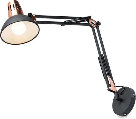RENDL ANTE fali lámpa fekete réz 230V LED E27 15W