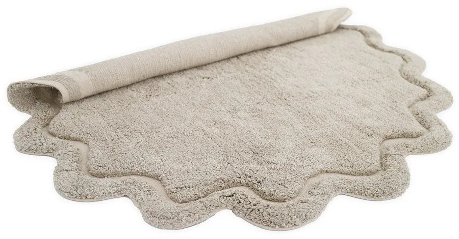 Bézs mosható kézi szövésű pamut kerek szőnyeg ø 110 cm Sweet April Lin – Nattiot