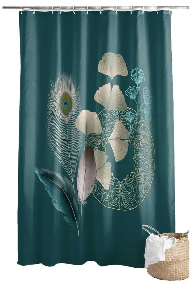 Zuhanyfüggöny 180x200 cm Ginkoblue – douceur d'intérieur