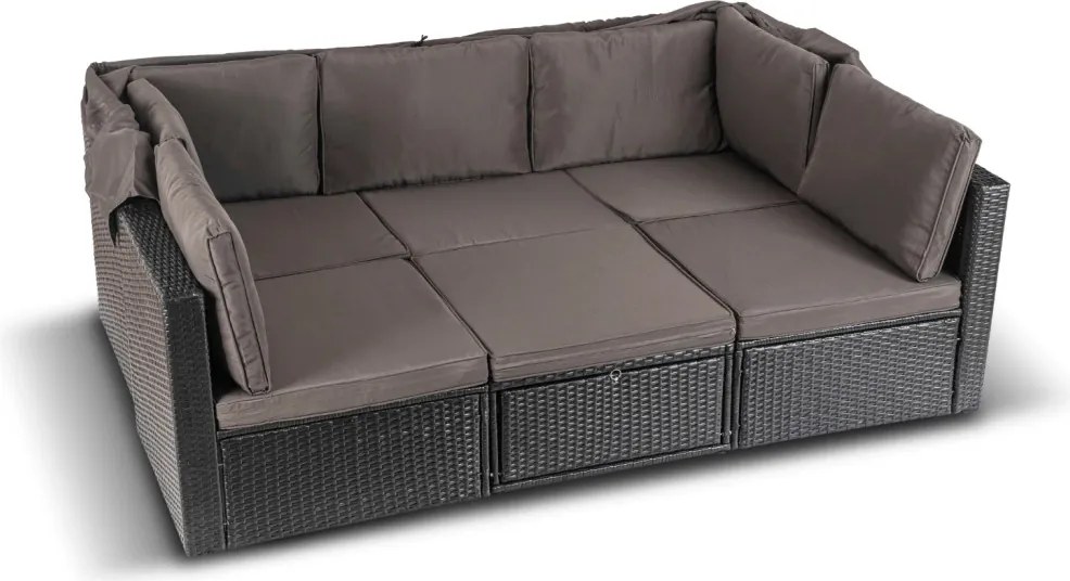 Kerti bútor szett fekete/barna színben – CALIENTE