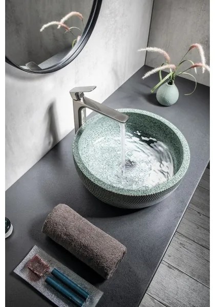 Sapho - PRIORI ráültethető mosdó Ø 42 cm kerámia/zöld