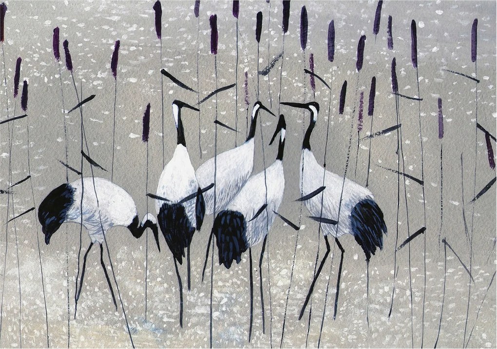 Dekoratív Fotótapéta Fali Fal Harmonikus daruk 312x219 Ragasztó