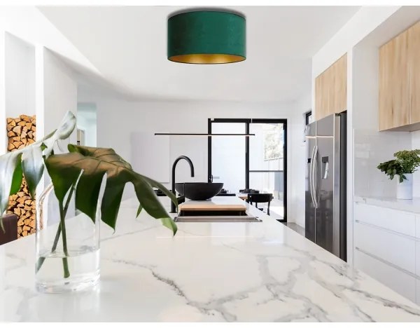 Duolla - Mennyezeti lámpa BRISTOL 1xE27/15W/230V á. 40 cm sötétzöld/arany