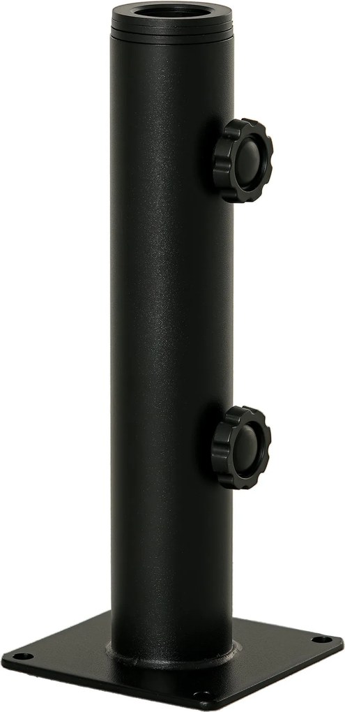 Outsunny Betonos Napernyő Állvány 2 Zárral és 4 Terjesztő Csavarral, Napernyő Alap Ø34/38/48mm-es Oszlophoz 12x12x30 cm Fekete | Aosom