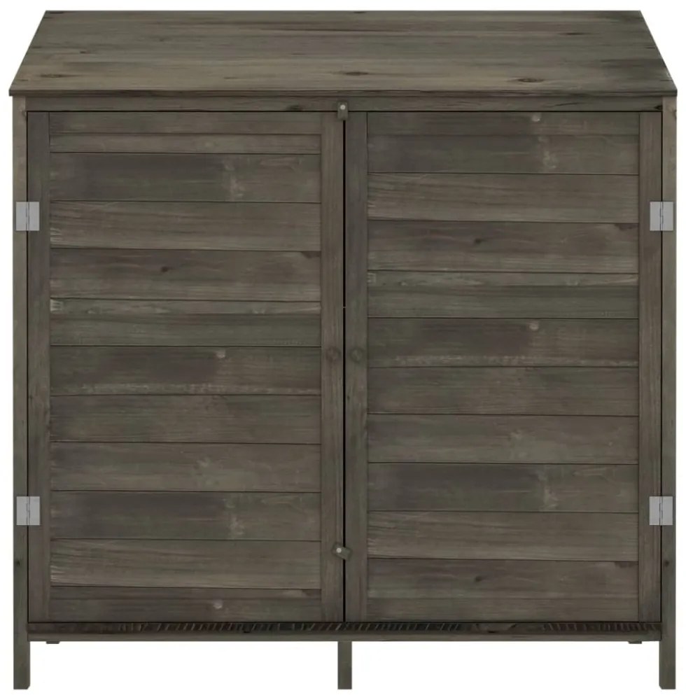 antracitszürke tömör fenyőfa kerti fészer 102 x 52 x 112 cm