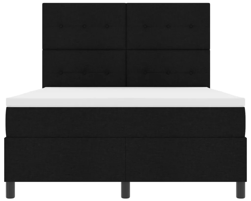 Rugós ágy matraccal és LED világítással, fekete színben, 160 x 200 cm-es szövet