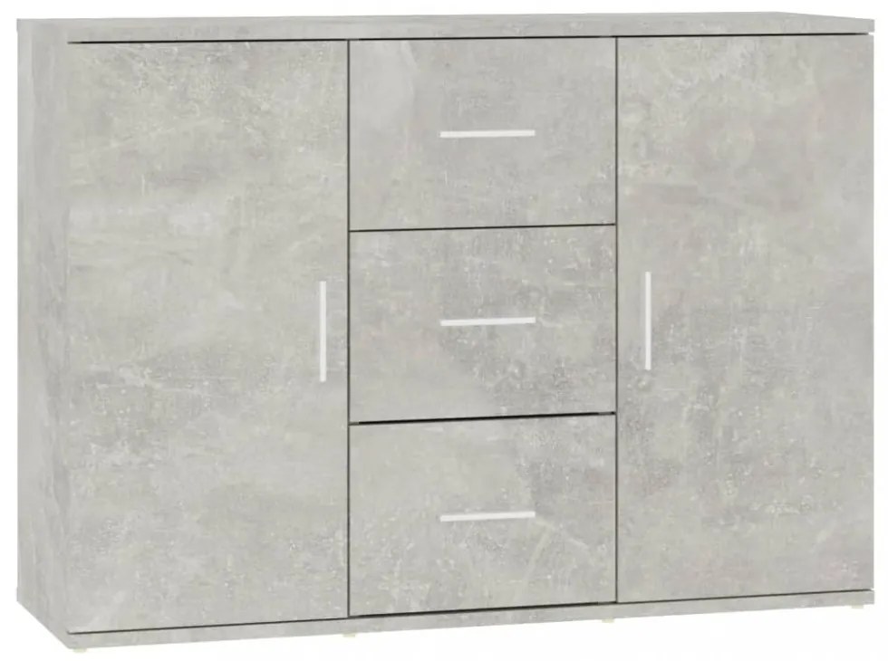 betonszürke szerelt fa tálalószekrény 91x29,5x65 cm