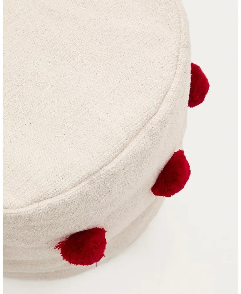 Piros-bézs puff Manua – Kave Home