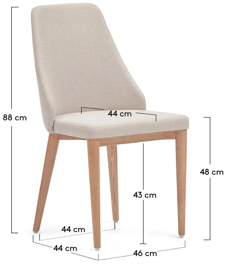 Bézs étkezőszék Rosie – Kave Home