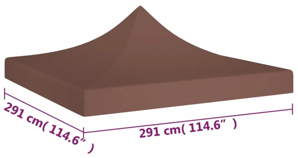 barna tető partisátorhoz 3 x 3 m 270 g/m²