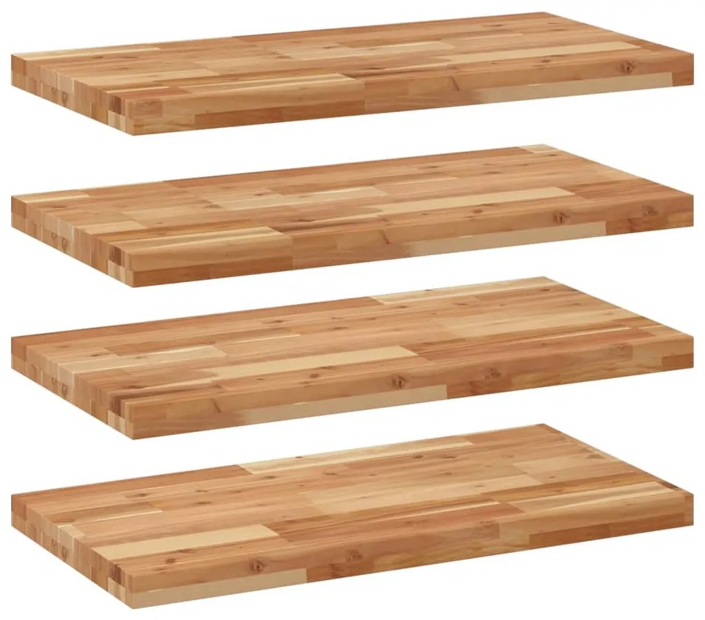 4 db olajbevonatú tömör akácfa függőpolc 80 x 40 x 4 cm