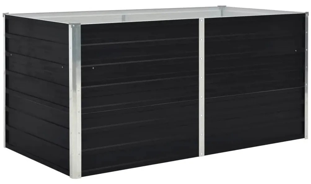 vidaXL antracitszürke horganyzott acél kerti magaságyás 160x80x45 cm