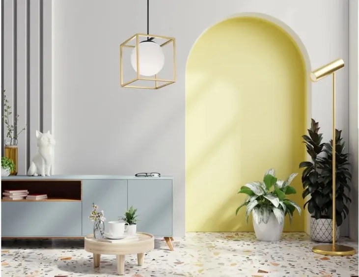 MORETTI MO8647 CUBE ARANY Színű Függeszték 1xE27 60W IP20