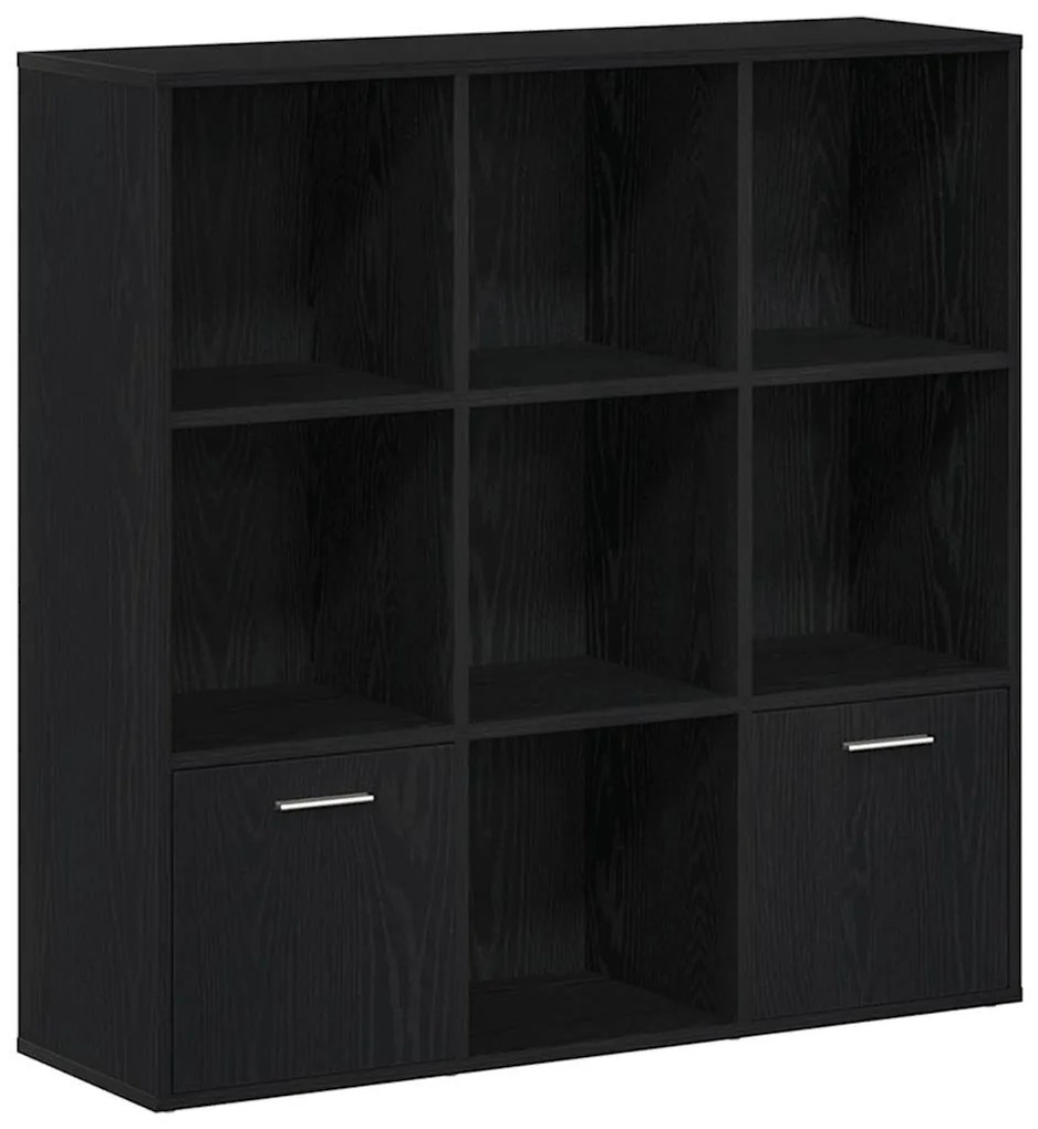 fekete tölgy színű szerelt fa könyvszekrény 98x29x97,5 cm