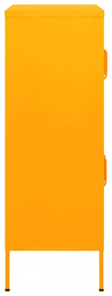 mustársárga acél tárolószekrény 80 x 35 x 101,5 cm