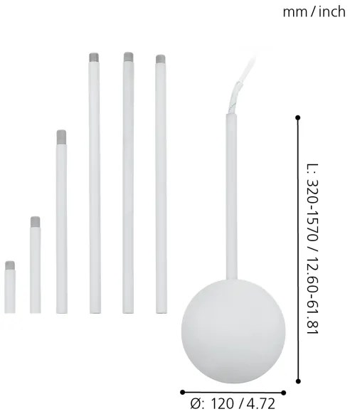 Eglo 92288 - Kábel takaró EXTENTION fehér