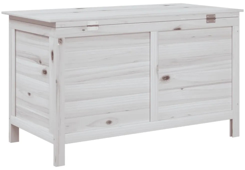 fehér tömör fenyőfa kerti tárolóláda 99 x 49,5 x 58,5 cm