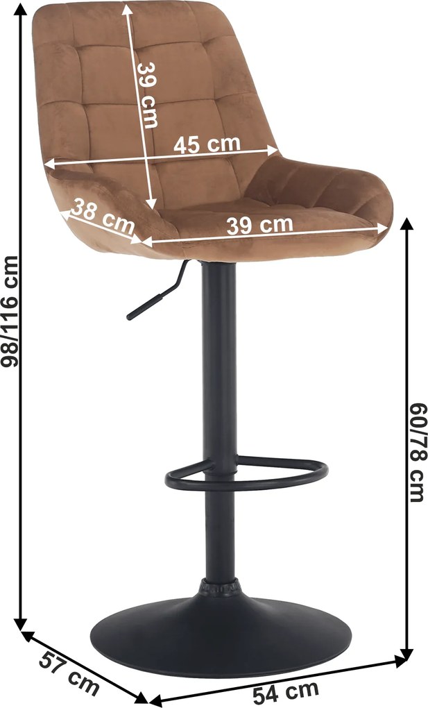 Bárszék, barna Velvet anyag, CHIRO NEW