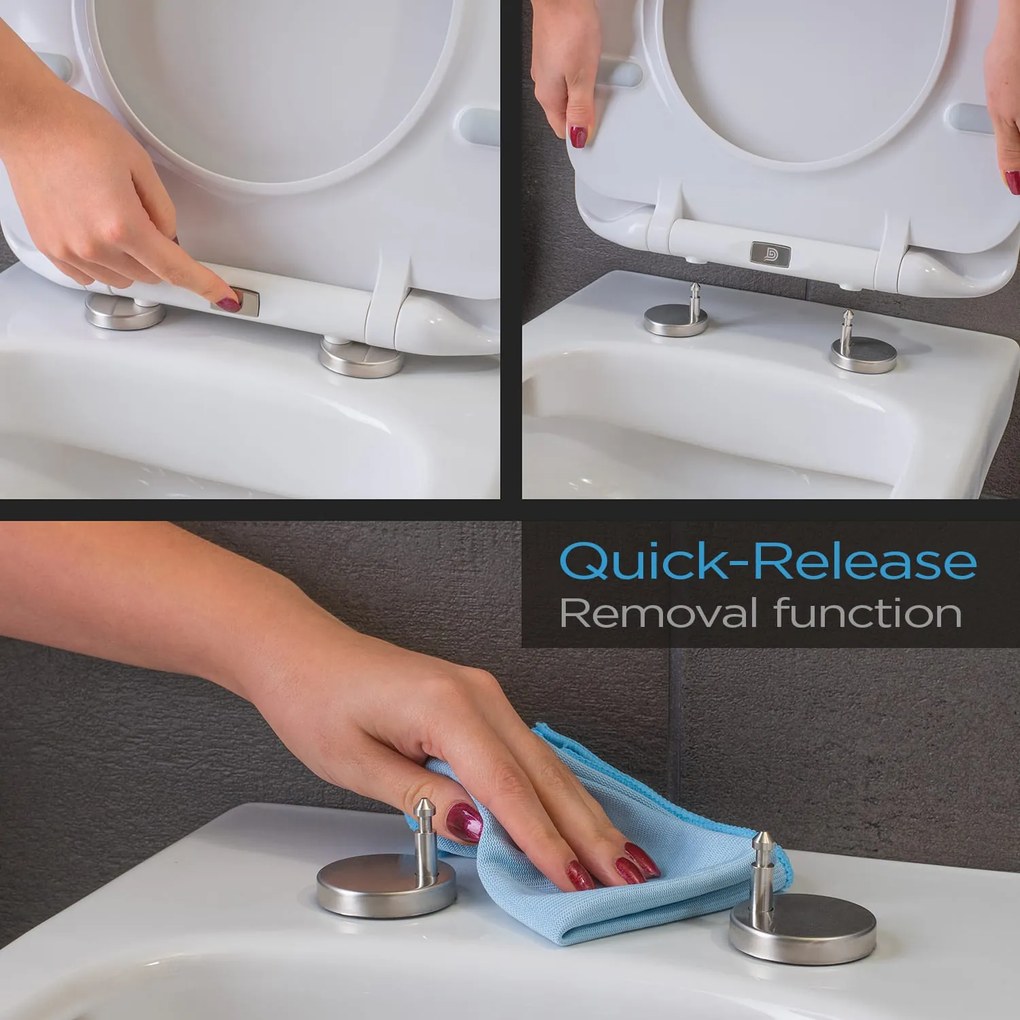 Blumfeldt Aliano, WC-ülőke, D-alak, automatikus lecsukódás, antibakteriális, fehér