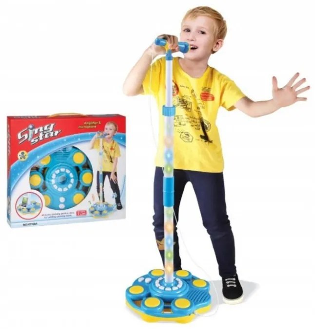 Sing Star KARAOKE Mikrofon és Állvány Szett Gyerekeknek, Telefonhoz Csatlakoztatható