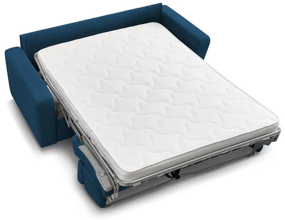 Sötétkék kordbársony kinyitható kanapé 195 cm Monaco – Bobochic Paris