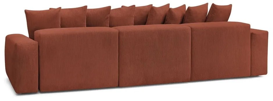 Téglavörös kordbársony sarokkanapé Voltaire – Bobochic Paris