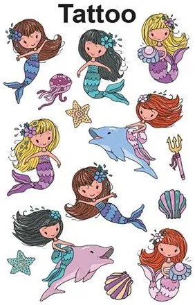 Matrica, tetoválás, 1 ív, 76x120 mm, AVERY ZWECKFORM, Z-Design No.56763, sellő (AY56763)