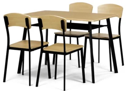 Autronic Étkezőgarnitúra 4 székkel 110x76 cm MDF barna AUT-O2222 OAK