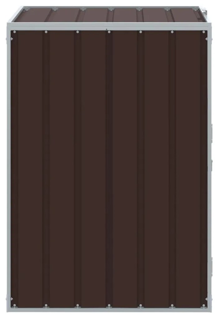 barna acél kerekes szemetes tároló 1 szemeteskukához 72 x 81 x 115 cm